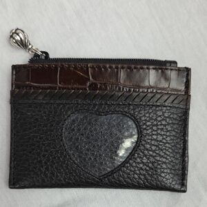 BRIGHTON Black Small Card Holder And Change Purse ID credit CARD HOLDER